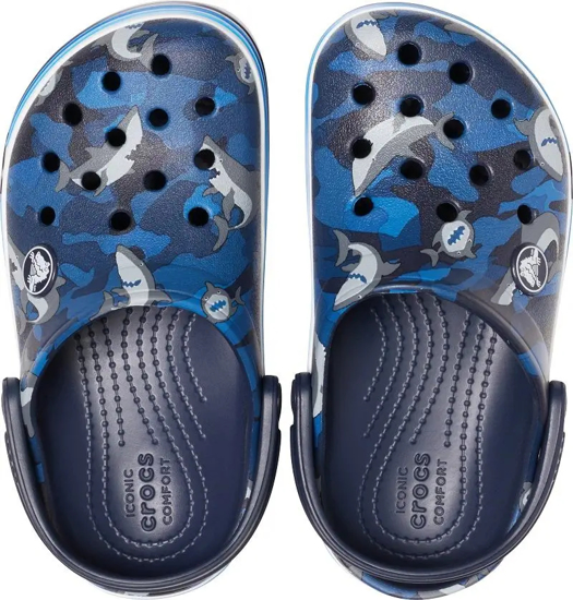 Picture of CROCS otr crocband shark clog 206152 410 navy