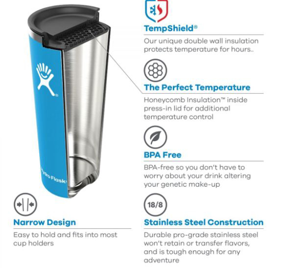 HYDRO FLASK  all around™ tumbler T16CP604 473 ML snapper