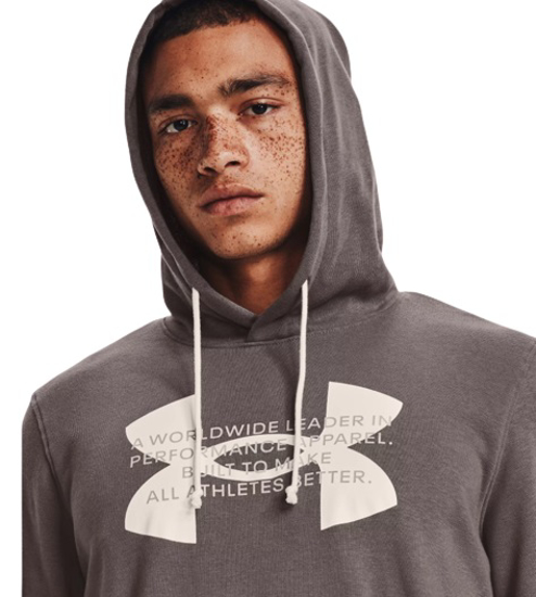 Picture of UNDER ARMOUR m kapucar 1373382-176 RIVAL TERRY LOGO HOODIE