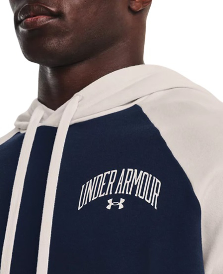 Picture of UNDER ARMOUR m kapucar 1373363-408 RIVAL FLEECE WORDMARK COLORBLOCK HOODIE