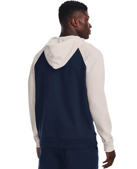 Picture of UNDER ARMOUR m kapucar 1373363-408 RIVAL FLEECE WORDMARK COLORBLOCK HOODIE