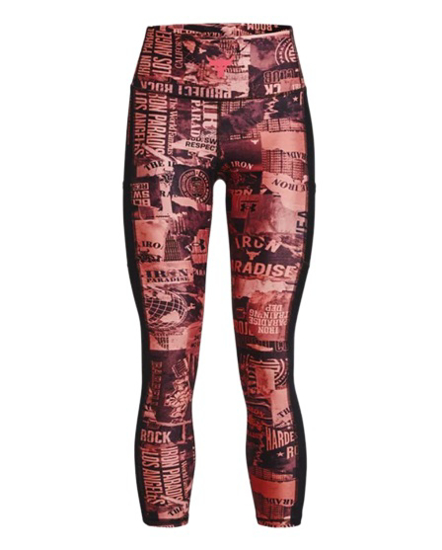 Picture of UNDER ARMOUR ž legice 1373603-600 PROJECT ROCK HEATGEAR PRINT ANKLE LEGGINGS