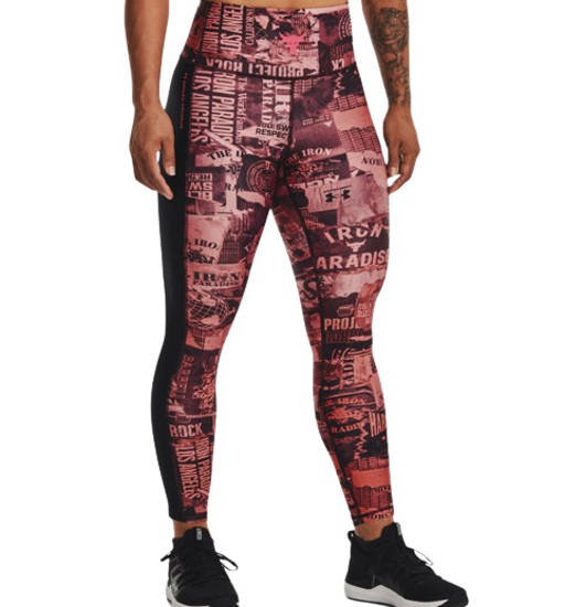 Picture of UNDER ARMOUR ž legice 1373603-600 PROJECT ROCK HEATGEAR PRINT ANKLE LEGGINGS