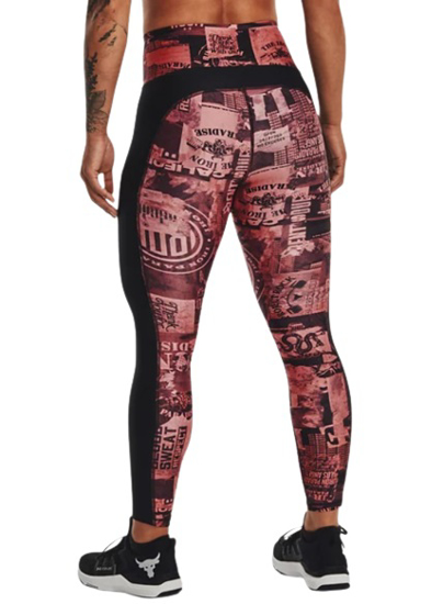 Picture of UNDER ARMOUR ž legice 1373603-600 PROJECT ROCK HEATGEAR PRINT ANKLE LEGGINGS