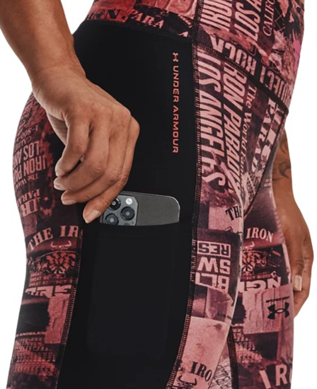 Picture of UNDER ARMOUR ž legice 1373603-600 PROJECT ROCK HEATGEAR PRINT ANKLE LEGGINGS