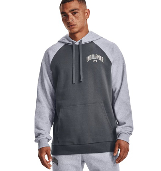 Picture of UNDER ARMOUR m kapucar 1373363-012 RIVAL FLEECE WORDMARK COLORBLOCK HOODIE