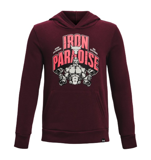 Picture of UNDER ARMOUR otr kapucar 1373629-600 PROJECT ROCK RIVAL FLEECE IRON PARADISE HOODIE