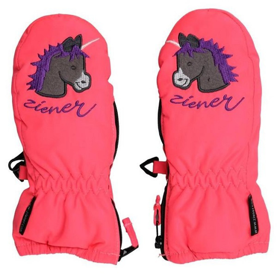 ZIENER baby smučarske rokavice 801952 758 LE ZOO MINIS neon pink