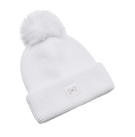 Picture of UNDER ARMOUR kapa 1373098-100 COLDGEAR INFRARED HALFTIME RIBBED POM BEANIE