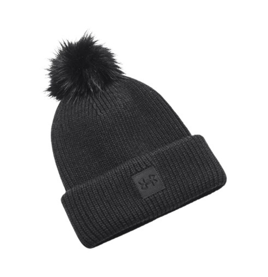 Picture of UNDER ARMOUR kapa 1373098-001 COLDGEAR INFRARED HALFTIME RIBBED POM BEANIE