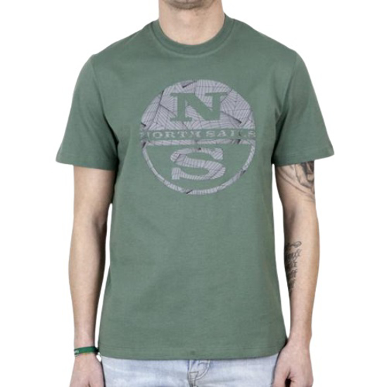 Picture of NORTH SAILS m majica 692846 0813 T-SHIRT WITH REFLECTIVE LOGO military green