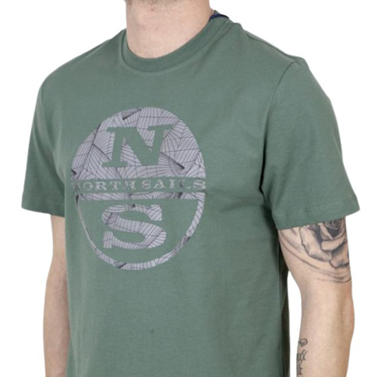 Picture of NORTH SAILS m majica 692846 0813 T-SHIRT WITH REFLECTIVE LOGO military green