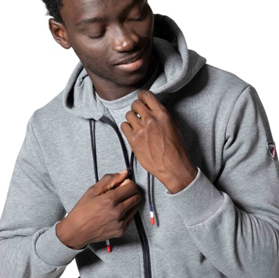 Picture of ROSSIGNOL m jopica RLKMS07 280 FULL-ZIP HOODED LOGO COTTON SWEATSHIRT