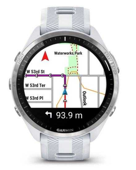 GARMIN športna ura FORERUNNER 965 AMOLED Titanium Bezel with Whitestone Case and Whitestone/Powder Grey Silicone Band