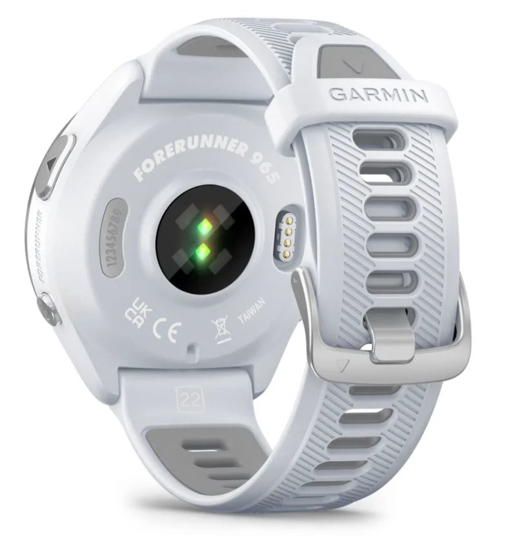 GARMIN športna ura FORERUNNER 965 AMOLED Titanium Bezel with Whitestone Case and Whitestone/Powder Grey Silicone Band