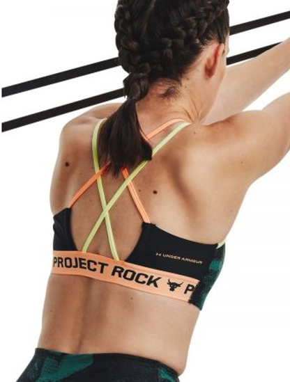 Picture of UNDER ARMOUR ž trening top 1377953-722 PROJECT ROCK CROSSBACK FAMILY PRINTED SPORTS BRA