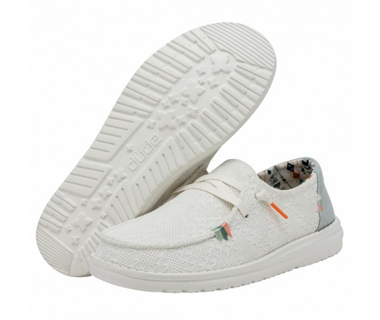 HEYDUDE ž čevlji 40054-1KF WENDY BOHO white crochet