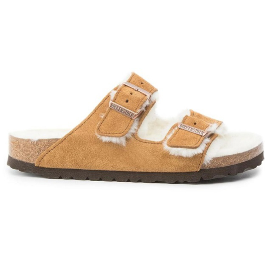 BIRKENSTOCK natikači 1001135 ARIZONA SHEARLING FUR -narrow- mink