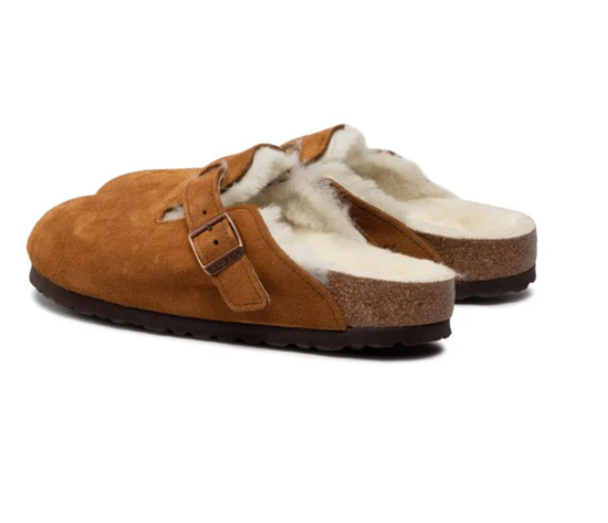 BIRKENSTOCK natikači 1001141 BOSTON SHEARLING -narrow- mink
