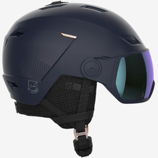 SALOMON odr smučarska čelada A 415298 ICON LT VISOR PHOTO SIGMA wisteria navy