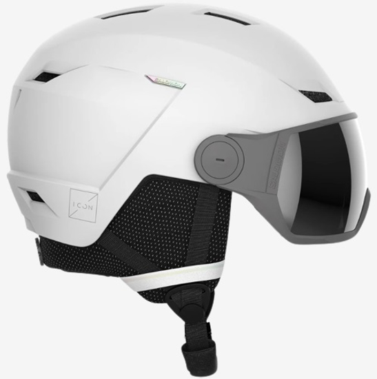 SALOMON odr smučarska čelada 415293 ICON LT VISOR FLS white