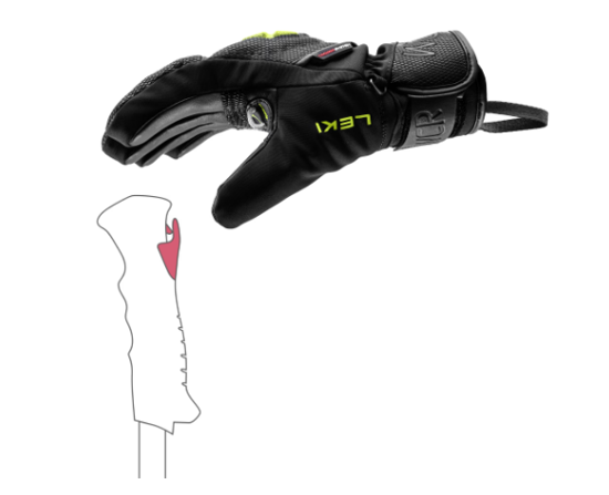 LEKI otr smučarske rokavice 654803701 WCR C-TECH 3D JUNIOR black yellow