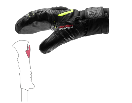 LEKI otr smučarske rokavice 653804801 WCR TEAM 3D JR MITT black-ice lemon