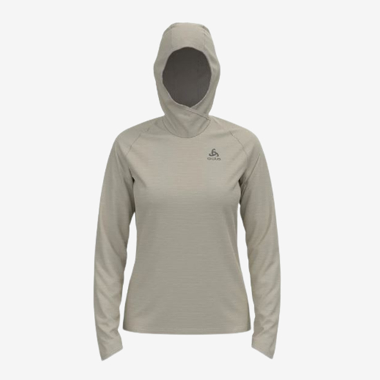 ODLO ž tekaška majica 312961 10703 THE WOMEN'S RUN EASY MID LAYER HOODIE silver cloud melange