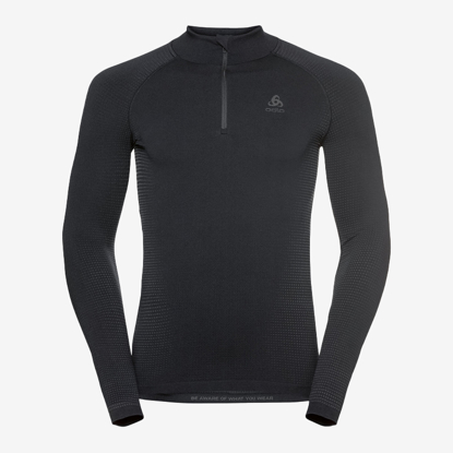 ODLO m perilo majica 196222 602121 PERFORMANCE WARM ECO HALF-ZIP TURTLENECK BASE LAYER TOP black