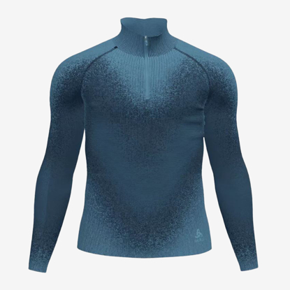 ODLO m perilo majica 196282 21024 THE BLACKCOMB BASE LAYER HALF ZIP saxony blue