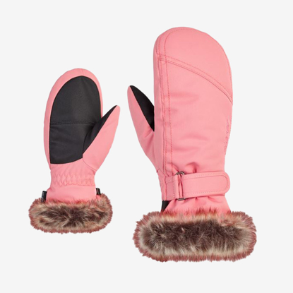 ZIENER otr smučarske rokavice 801939 354 LED MITTEN GIRL pink vanilla stru