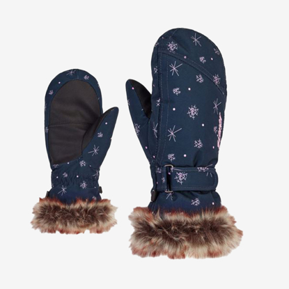 ZIENER otr smučarske rokavice 801939 242 LED MITTEN GIRL snowcrystal print