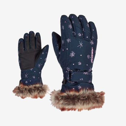 ZIENER otr smučarske rokavice 801938 242 LIM GIRLS snowcrystal print