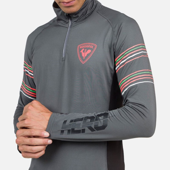 ROSSIGNOL m smučarski puli RLMML19 23N CLASSIQUE HERO HALF-ZIP BASELAYER onyx grey