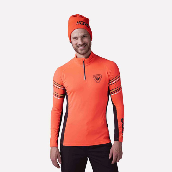 ROSSIGNOL m smučarski puli RLMML19 316 CLASSIQUE HERO HALF-ZIP BASELAYER neon red
