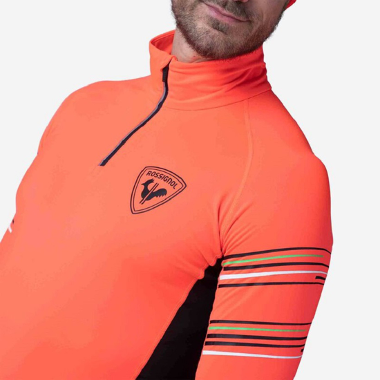 ROSSIGNOL m smučarski puli RLMML19 316 CLASSIQUE HERO HALF-ZIP BASELAYER neon red