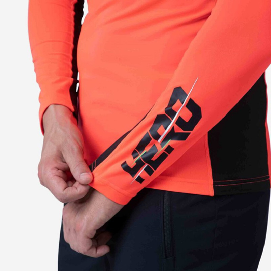 ROSSIGNOL m smučarski puli RLMML19 316 CLASSIQUE HERO HALF-ZIP BASELAYER neon red