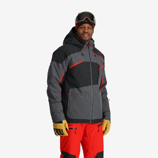 SPYDER m smučarska bunda 38SA075324 POLAR LEADER JACKET dark grey red