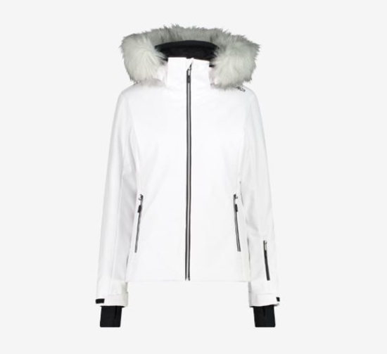 CMP ž bunda 33W0646F A001 SKI JACKET WITH DETACHABLE HOOD white