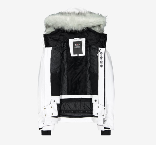 CMP ž bunda 33W0646F A001 SKI JACKET WITH DETACHABLE HOOD white