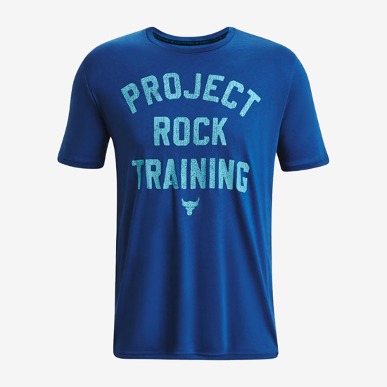 UNDER ARMOUR m majica 1376891-471 PROJECT ROCK TRAINING SHORT SLEEVE royal blue