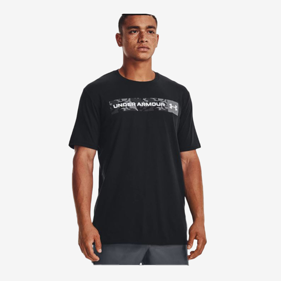 UNDER ARMOUR m majica 1376830-001 CAMO CHEST STRIPE SHORT SLEEVE black grey