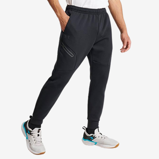 UNDER ARMOUR m hlače 1379808-001 UNSTOPPABLE FLEECE JOGGERS black