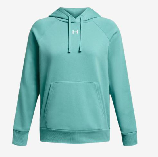 UNDER ARMOUR ž kapucar 1379500-482 RIVAL FLEECE green turquoise