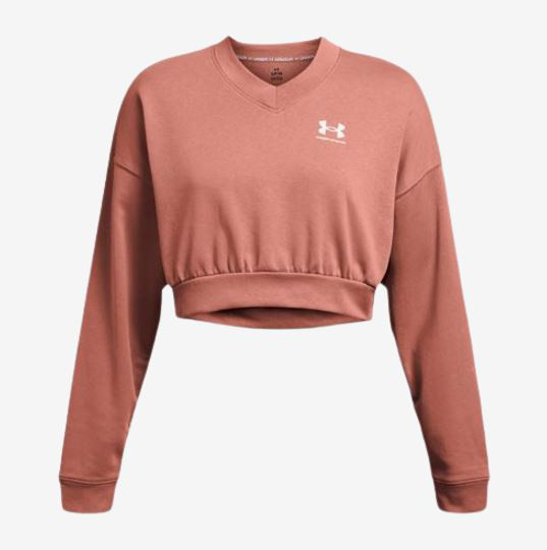 UNDER ARMOUR ž pulover 1382738-696 RIVAL TERRY OVERSIZED canyon pink white