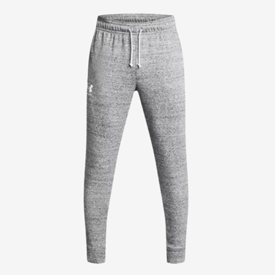 UNDER ARMOUR m hlače 1380843-011 RIVAL TERRY JOGGERS bright grey