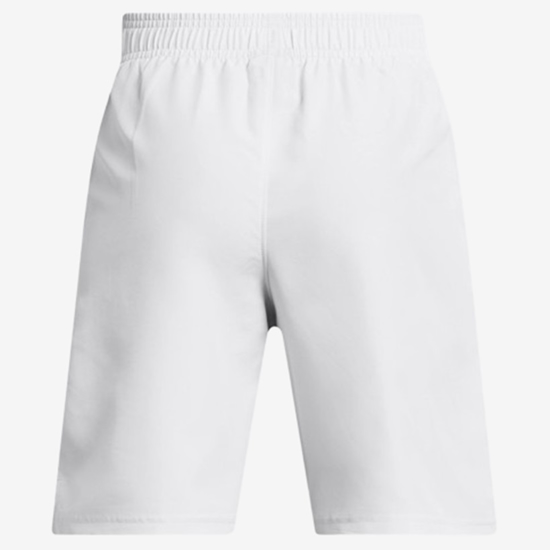 UNDER ARMOUR otr hlače 1383341-014 WOVEN WORDMARK SHORTS halo grey red solstice