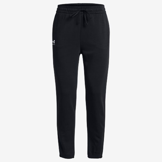 UNDER ARMOUR ž hlače 1382735-001 RIVAL TERRY JOGGERS black white