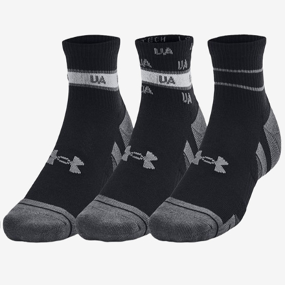 UNDER ARMOUR nogavice 1382943-001 PERFORMANCE TECH SOCKS 3-PAIR black grey