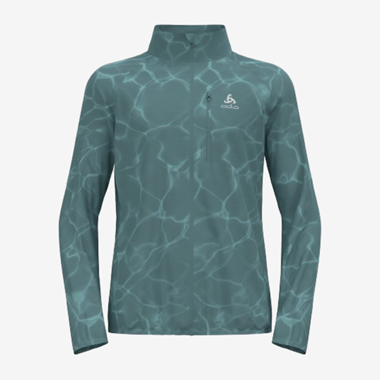 ODLO m tekaška jakna 314402 40259 THE ZEROWEIGHT PRINT RUNNING JACKET arctic